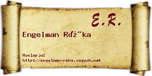 Engelman Réka névjegykártya